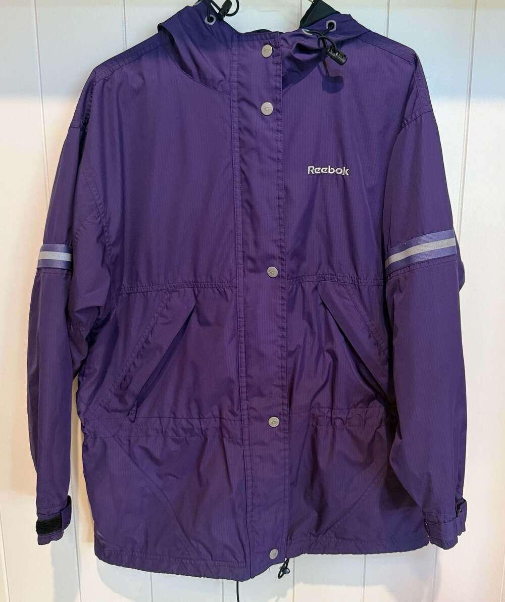 Vintage Reebok Purple Windbreaker Jacket Size S
